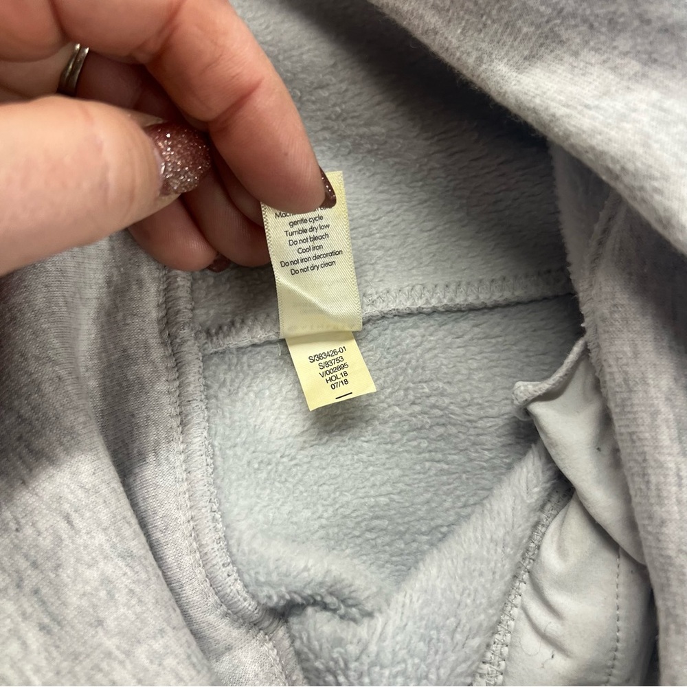 Athleta Cozy Karma Back Zip Sweatshirt Dress, Gray - Picture 12 of 12